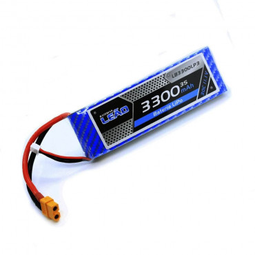 BATERIA LIPO 11.1V 3S 3300MAH 30C / 60C COM PLUG XT60 LEÃO LB3300LP3 XT60